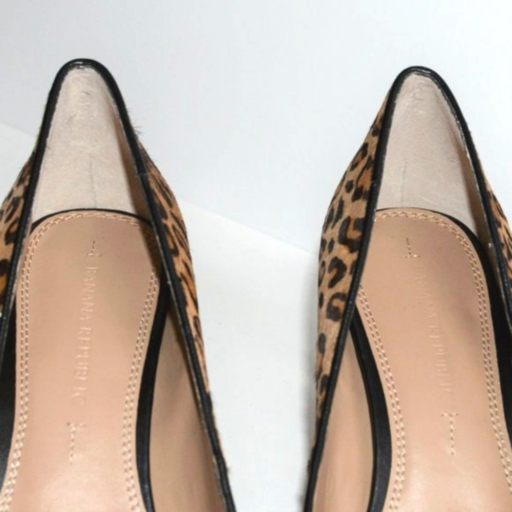 NWOT / NWOB Size 6.5 Banana Republic "Ivonne" Leopard Print-Dyed Calf Hair Pumps - Picture 10 of 15